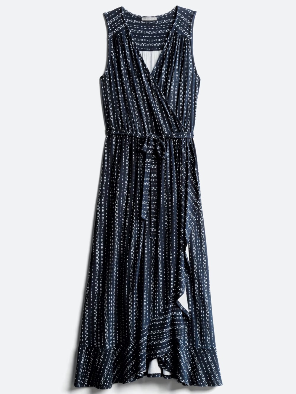 Lovellapella Sleeveless Navy Stripe Wrap Maxi Dress.  Size 2X.